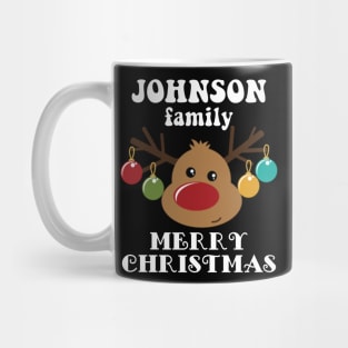 Family Christmas - Merry Christmas JOHNSON family, Family Christmas Reindeer T-shirt, Pjama T-shirt Mug